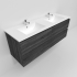 1500mm Dark Grey MDF Bathroom Vanity 4 Drawers Wall Hung Cabinet Only 