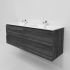 1500mm Dark Grey MDF Bathroom Vanity 4 Drawers Wall Hung Cabinet Only 