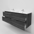 1500mm Dark Grey MDF Bathroom Vanity 4 Drawers Wall Hung Cabinet Only 