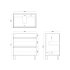 750mm Dark Grey MDF Bathroom Vanity 2 Drawers Free Standing Cabinet Only