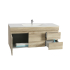 1200mm White Oak MDF Bathroom Vanity Right Drawers Wall Hung Cabinet Only