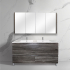 1500mm Dark Grey MDF Bathroom Vanity 4 Drawers Free Standing Cabinet Only