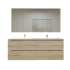 1500mm White Oak MDF Bathroom Vanity 4 Drawers Wall Hung Cabinet Only 