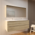 1500mm White Oak MDF Bathroom Vanity 4 Drawers Wall Hung Cabinet Only 