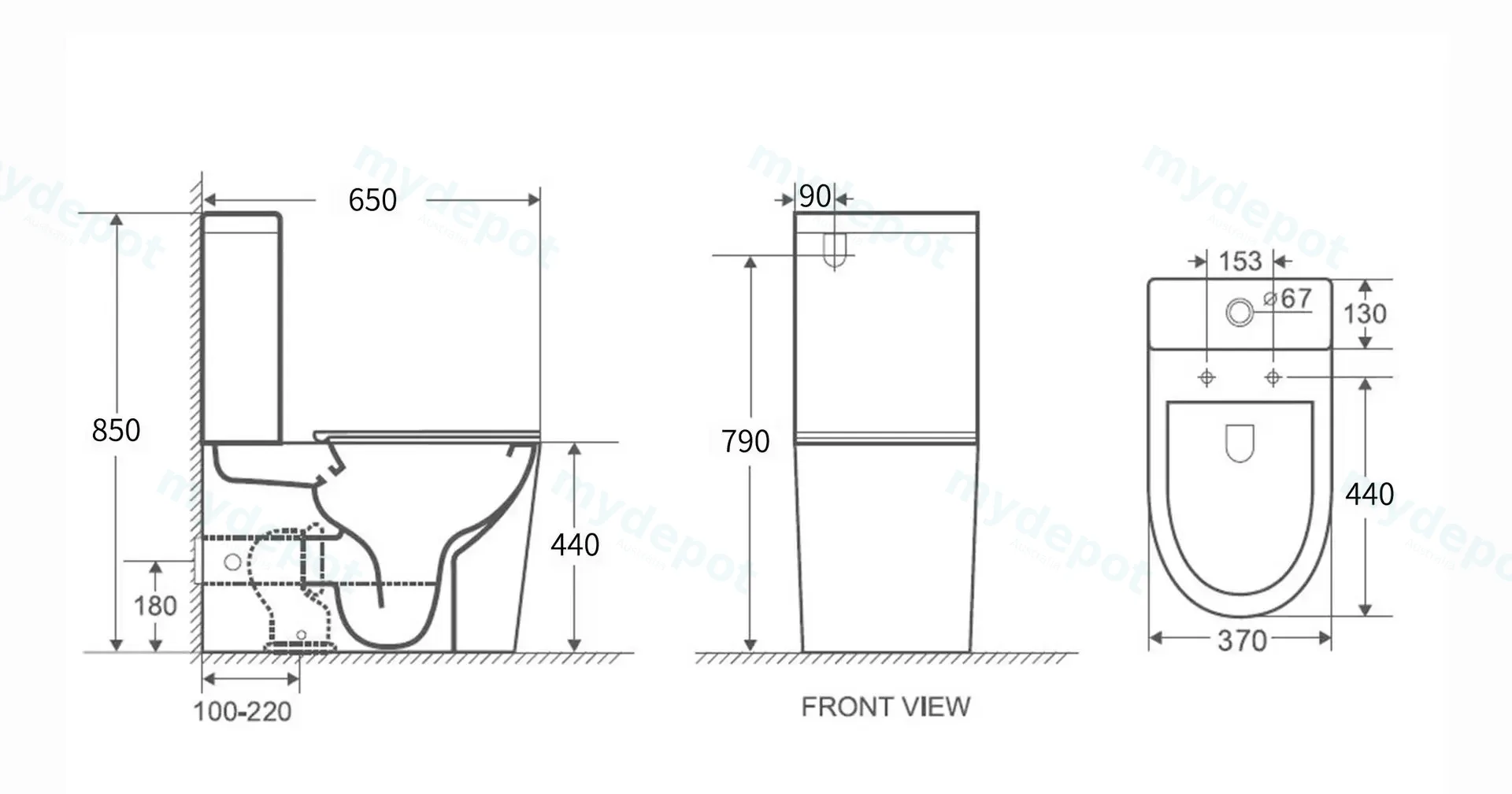 Walton Back To Wall Toilet Suite Two Piece Toilet view 5