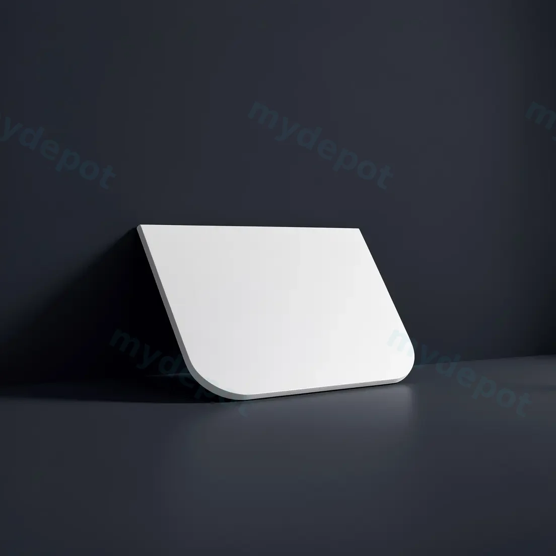 600mm Matte White Stone Top Rounded Corner Benchtop view 2