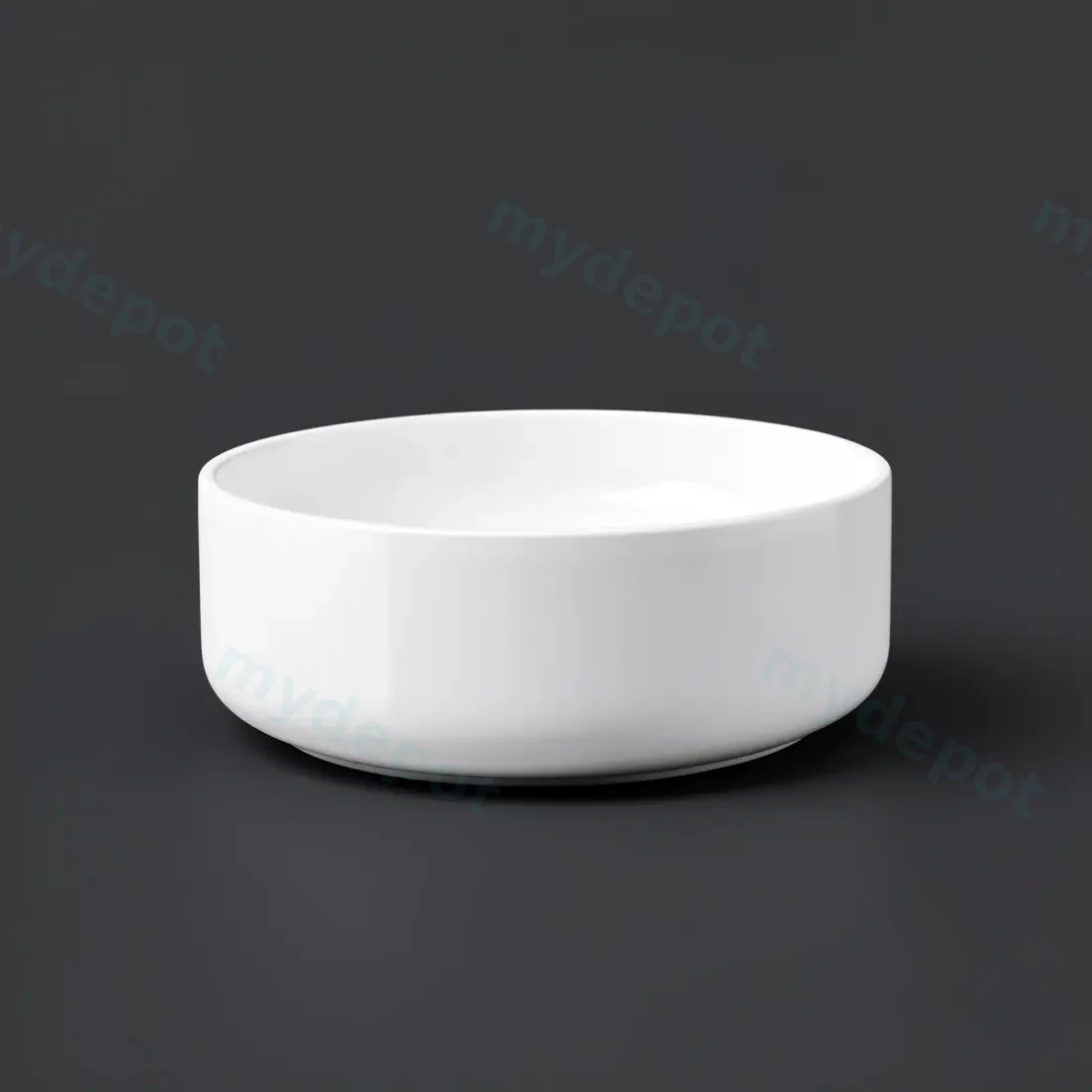 360x360x120mm Round Gloss White Ceramic Above Counter Basin Non-overflow view 6