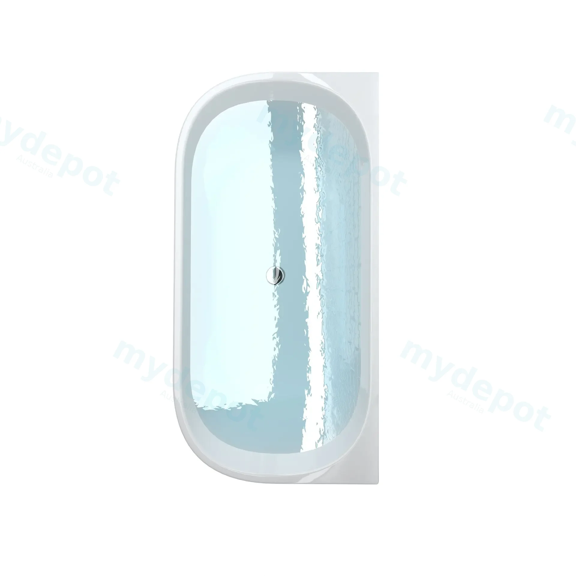 1700mm Ellis Back To Wall Bathtub Gloss White Acrylic Round Edge view 4