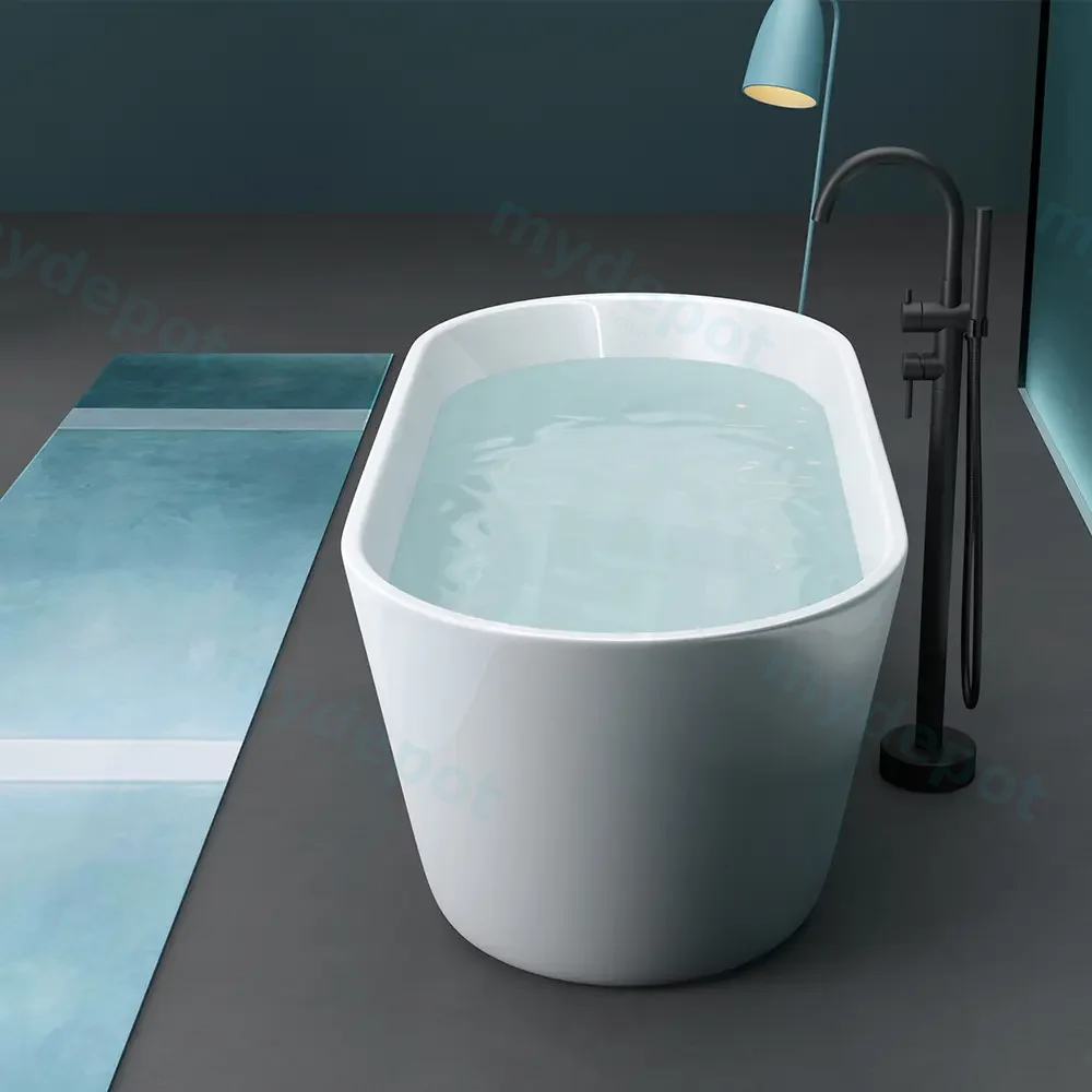 1500mm Round Gloss White Acrylic Free Standing Bathtub view 5