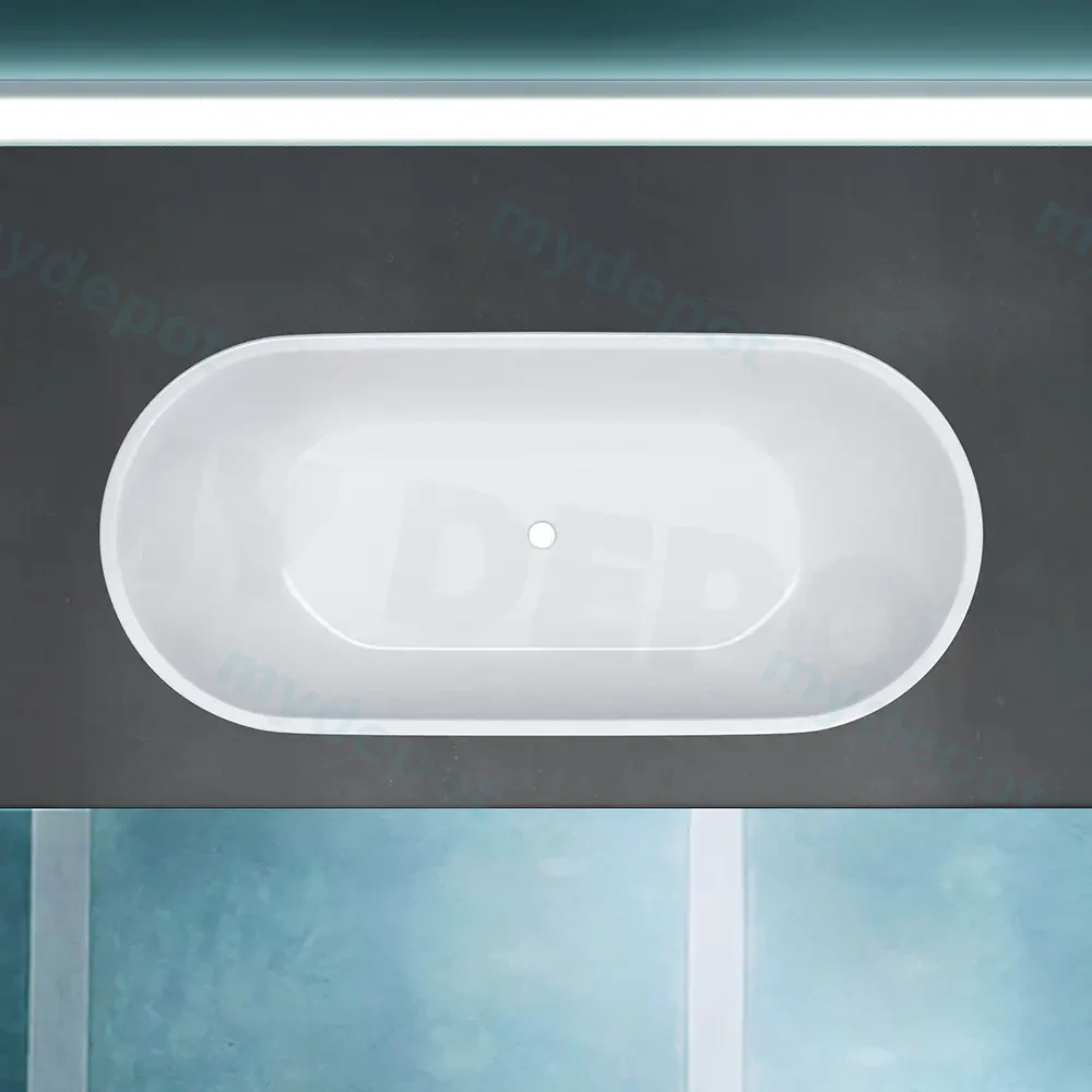 1700mm Belle Round Gloss White Acrylic Free Standing Bathtub view 4