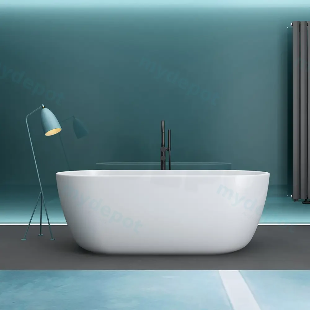 1700mm Belle Round Gloss White Acrylic Free Standing Bathtub view 5