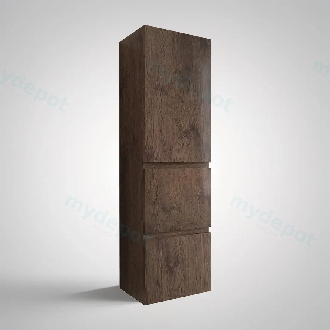 1350mm Dark Oak MDF Board with PVC Vacuum Filmed 2 Drawer 1 Door Tall Boy view 2