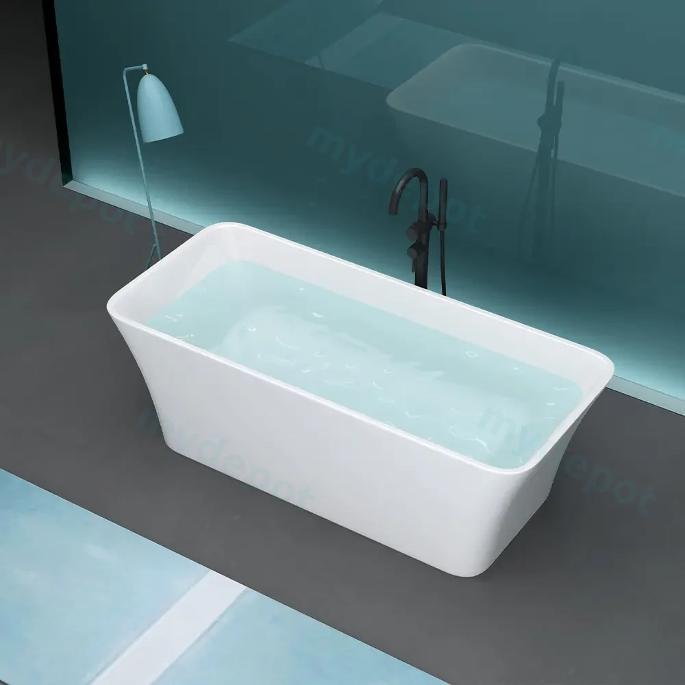 1700mm Gloss White Acrylic Free Standing Bathtub view 4
