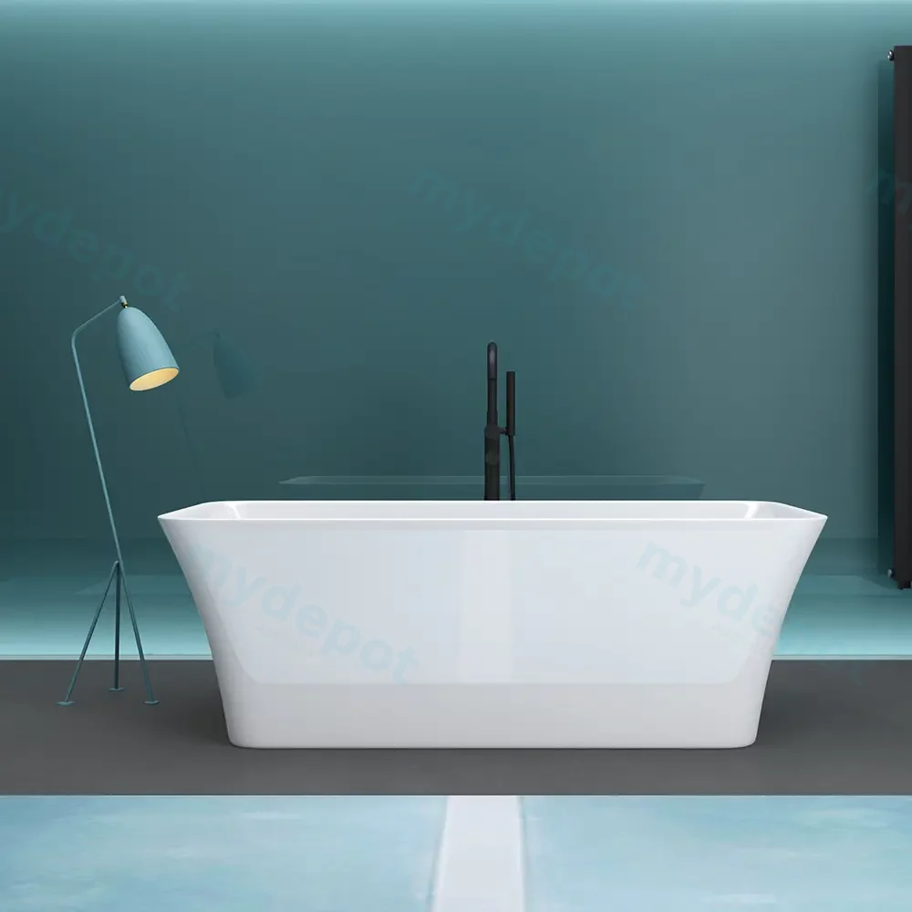 1700mm Gloss White Acrylic Free Standing Bathtub view 8