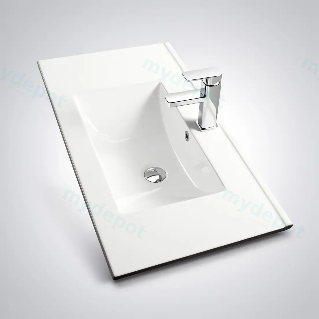 750Lx460Dx180HMM NANA Gloss White Thin Edge Ceramic Top view 2