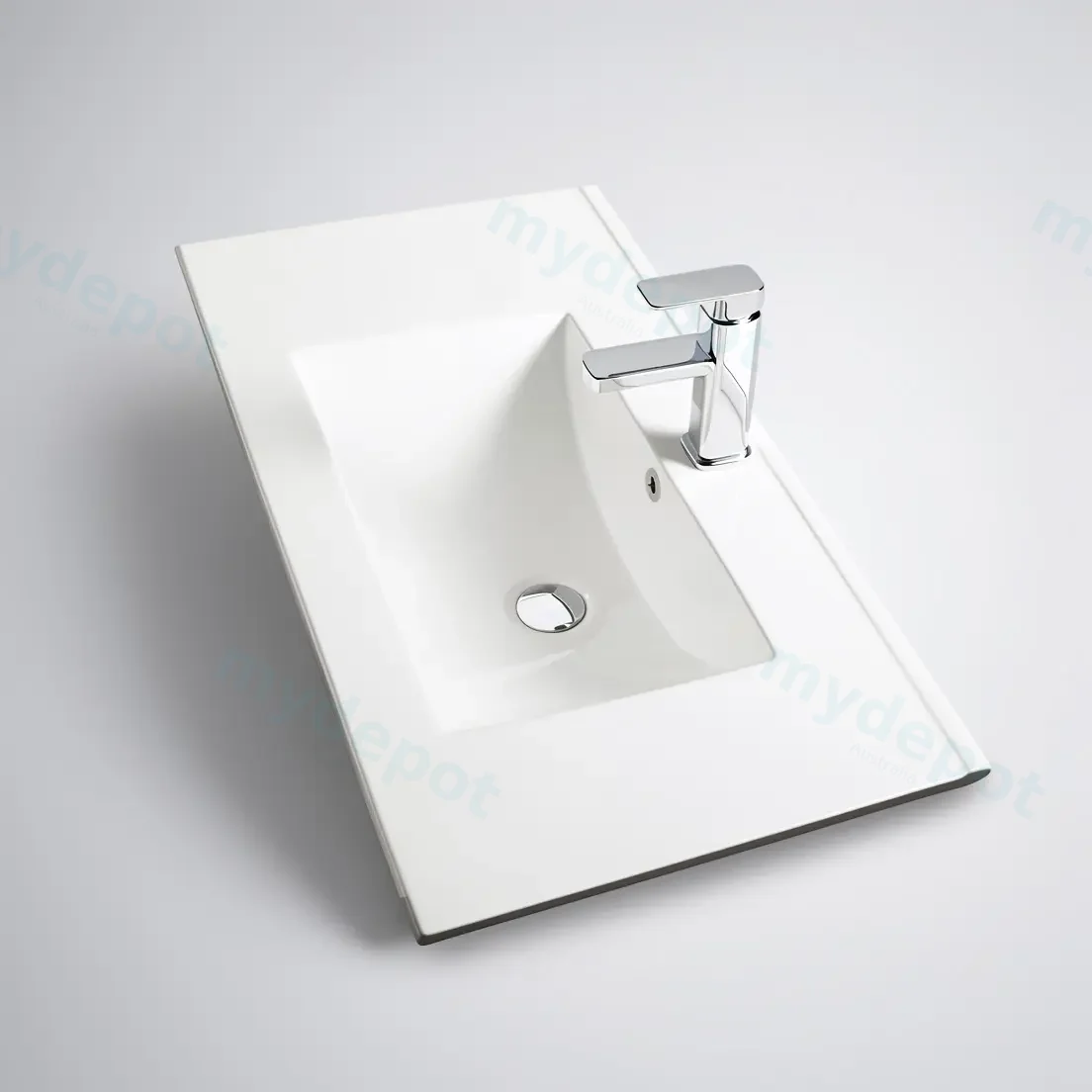 600Lx360Dx175HMM NANA Gloss White Thin Edge Ceramic Top view 2