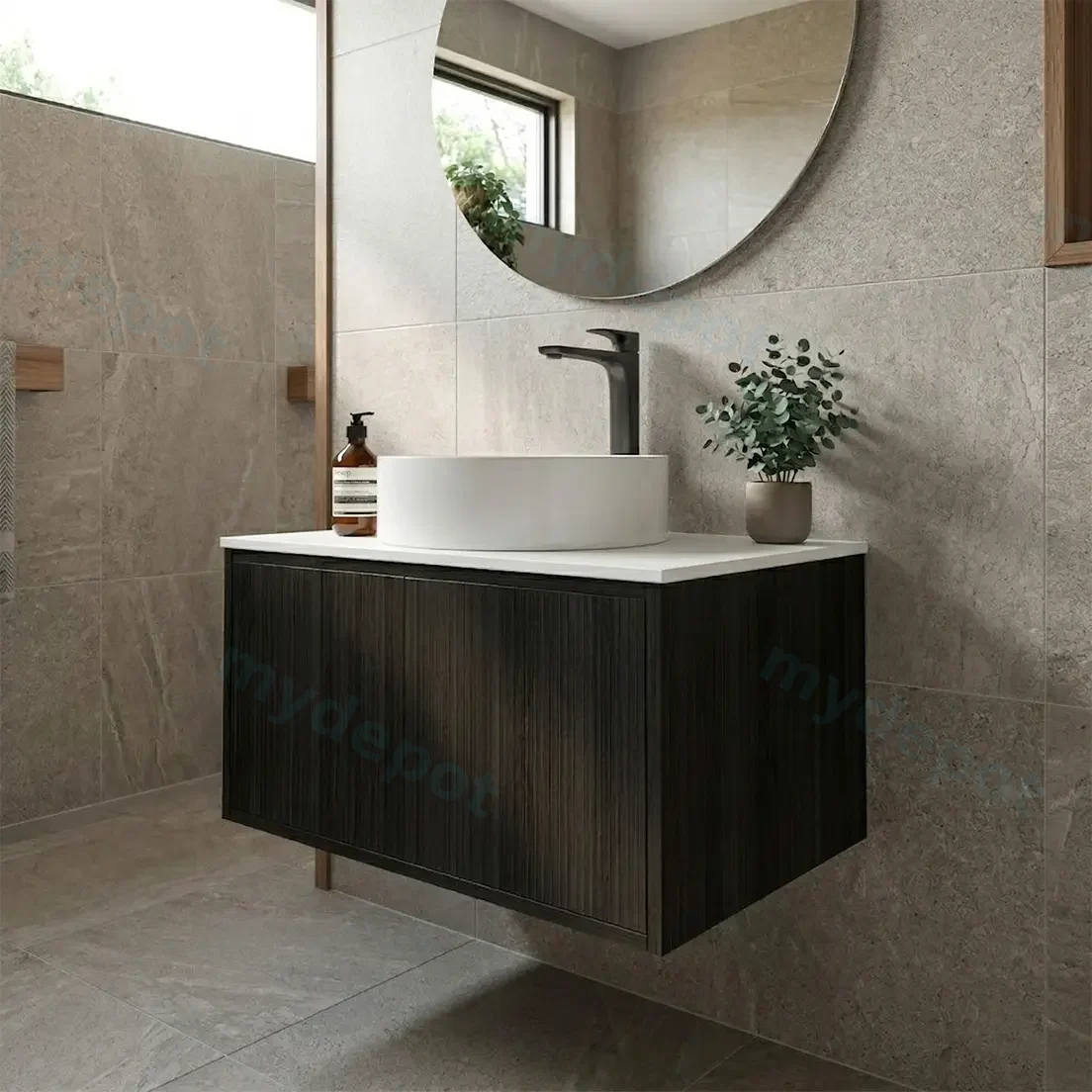 Kiama 750mm Bottega Oak One Drawer Wall Hung Vanity Cabinet Only view 2