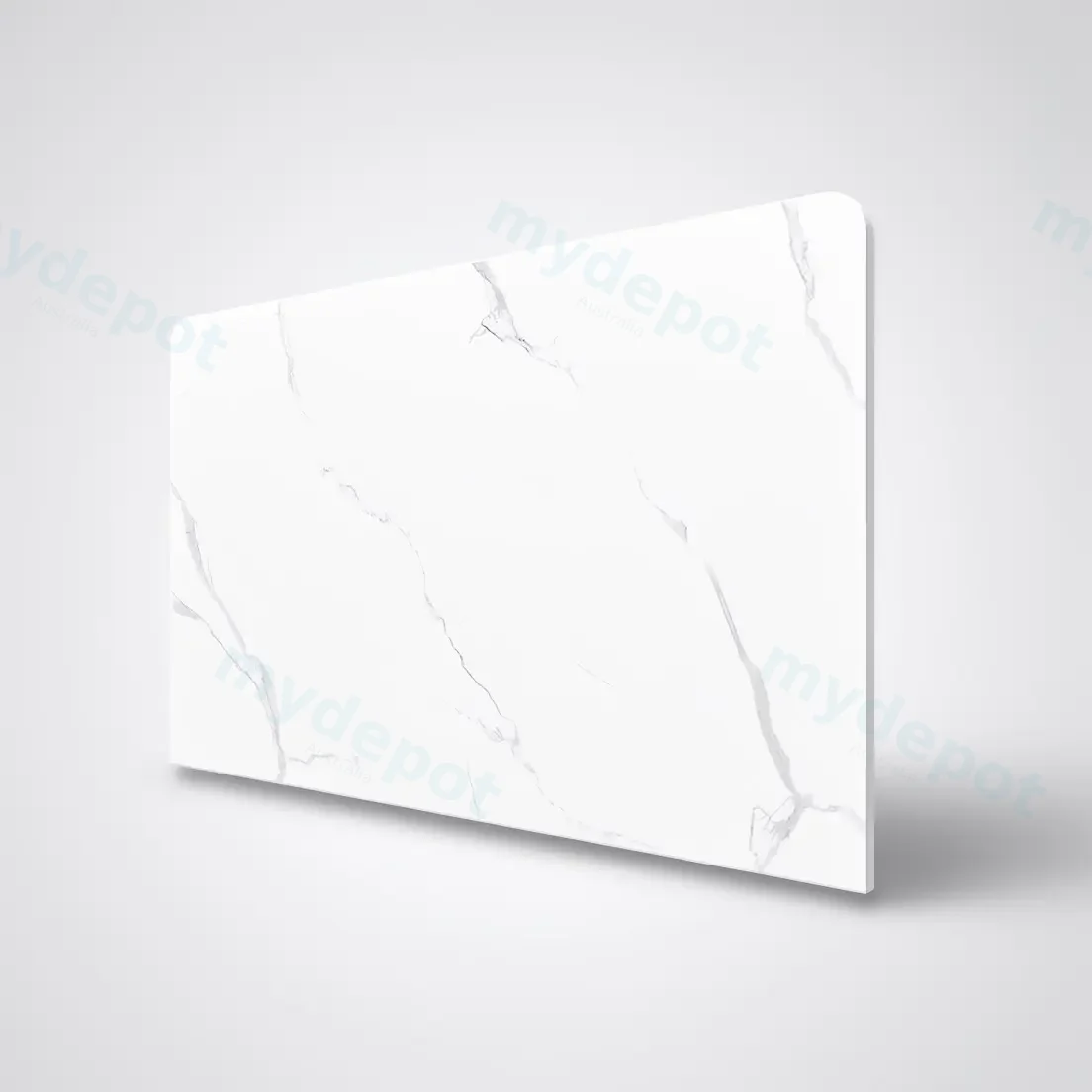 750x465x15mm White Marble Look Sintered Stone Top Benchtop view 2