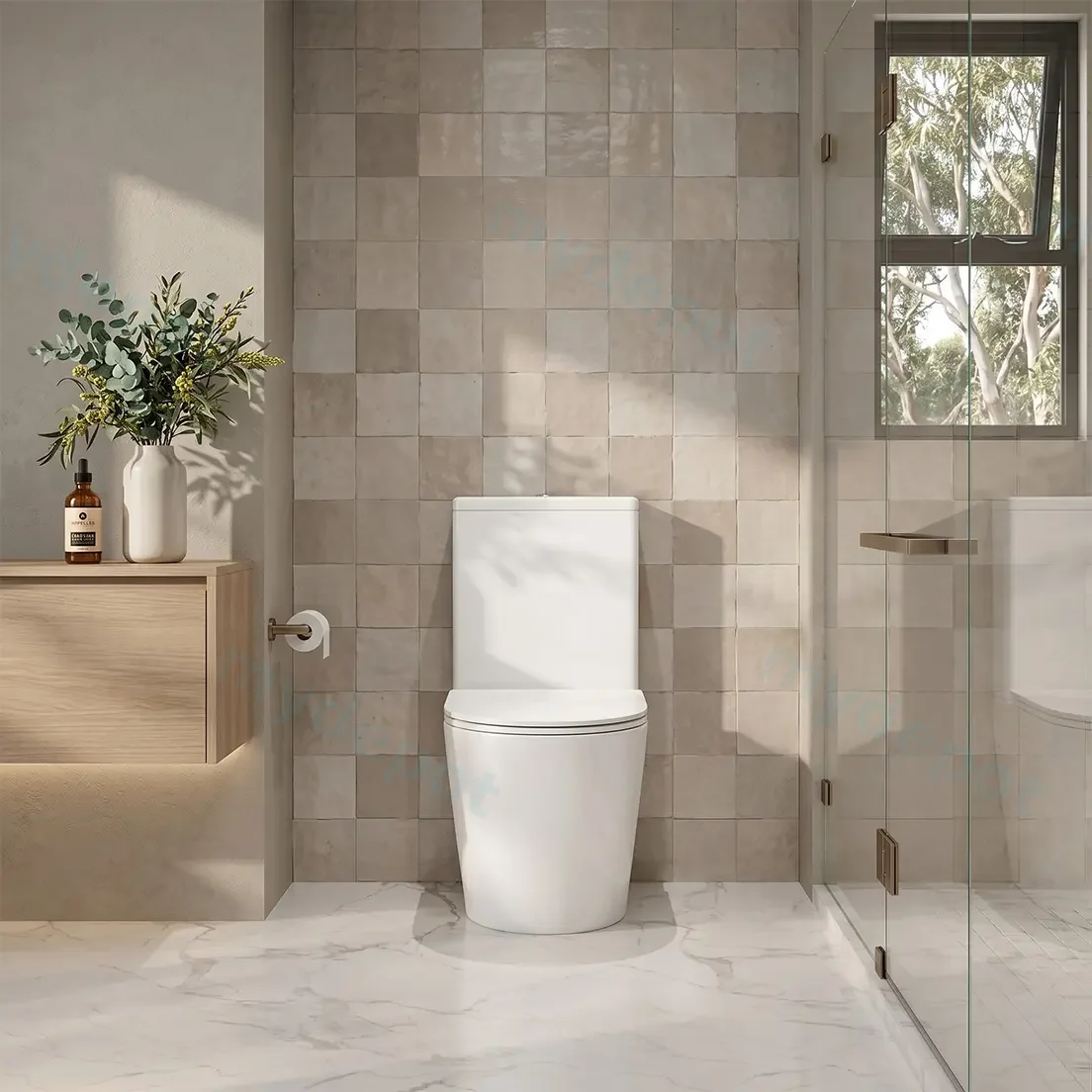 Cera Gloss White Back To Wall Toilet Suite view 2