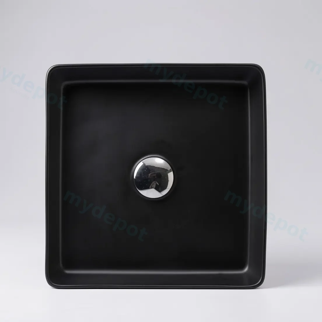 360*360*110mm Etna Matt Black Above Counter Square Basin view 2