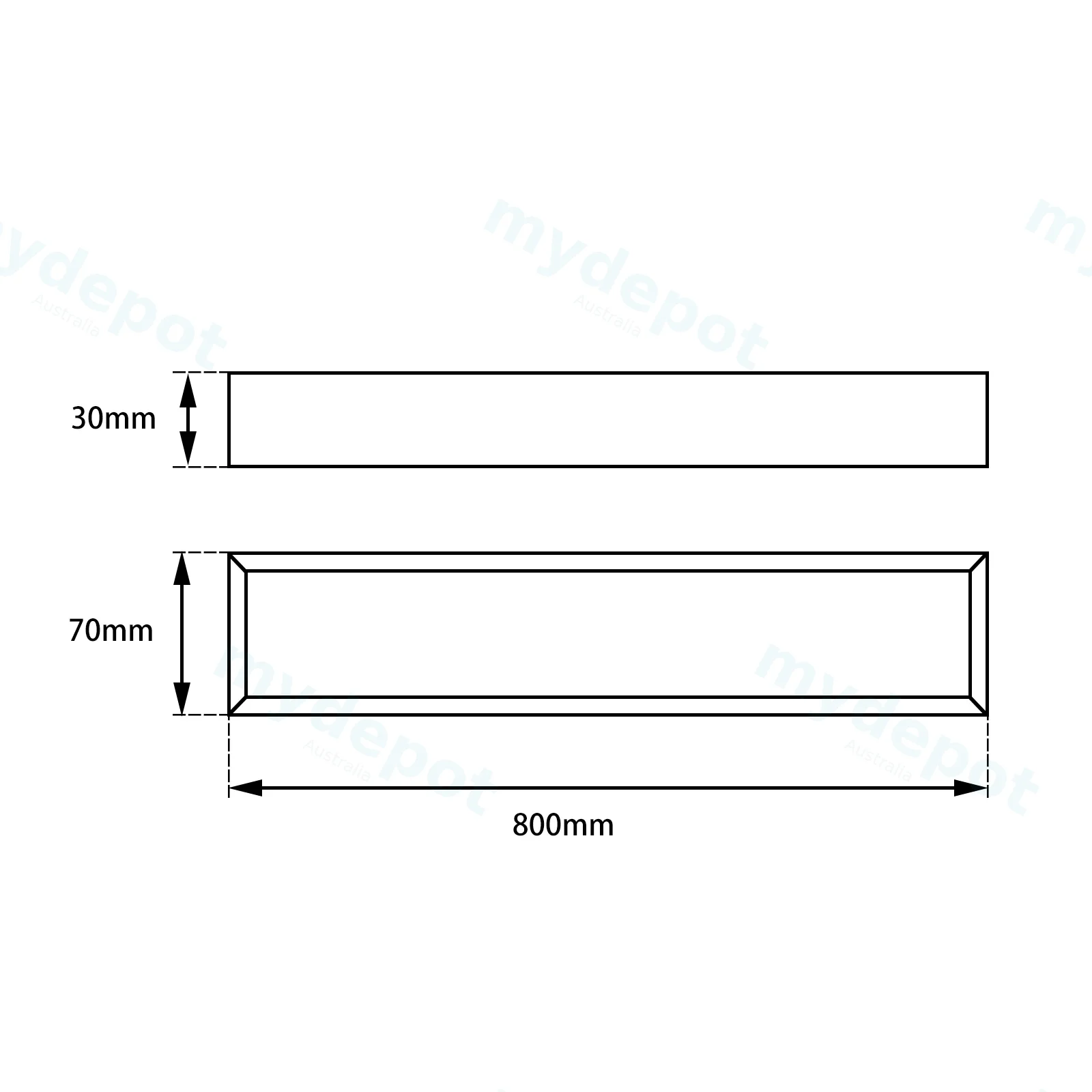 Cavallo Brushed Nickel Square Single Towel Rail 800mm view 2