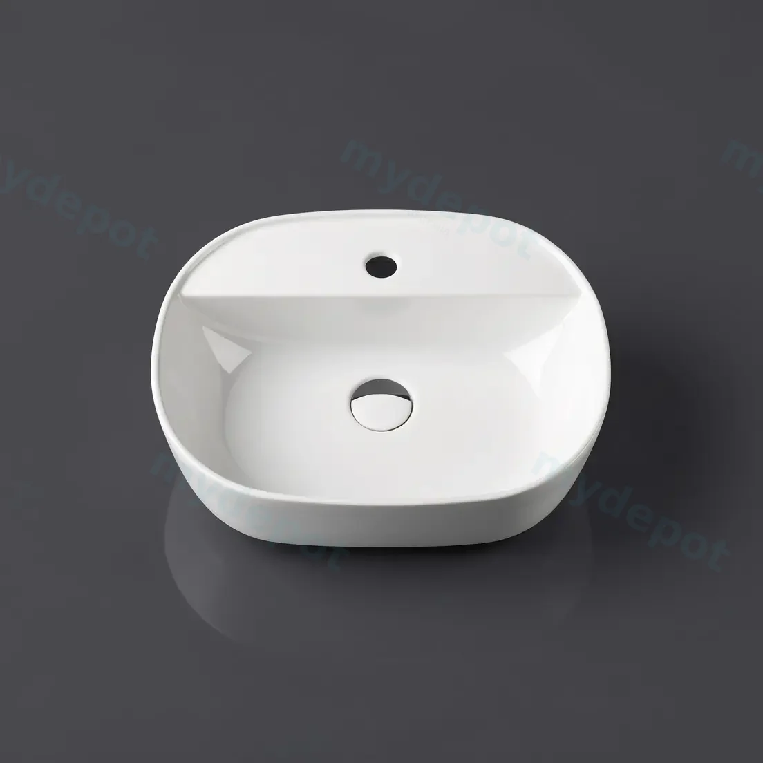 Above Counter Oval Basin With Mixer Hole(505x385) view 2