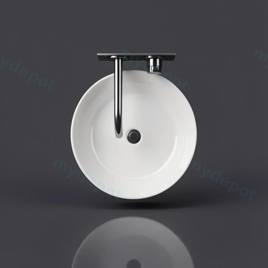 445*455*860mm Matte White Ollia Free Standing Pedestal Art Basin view 2