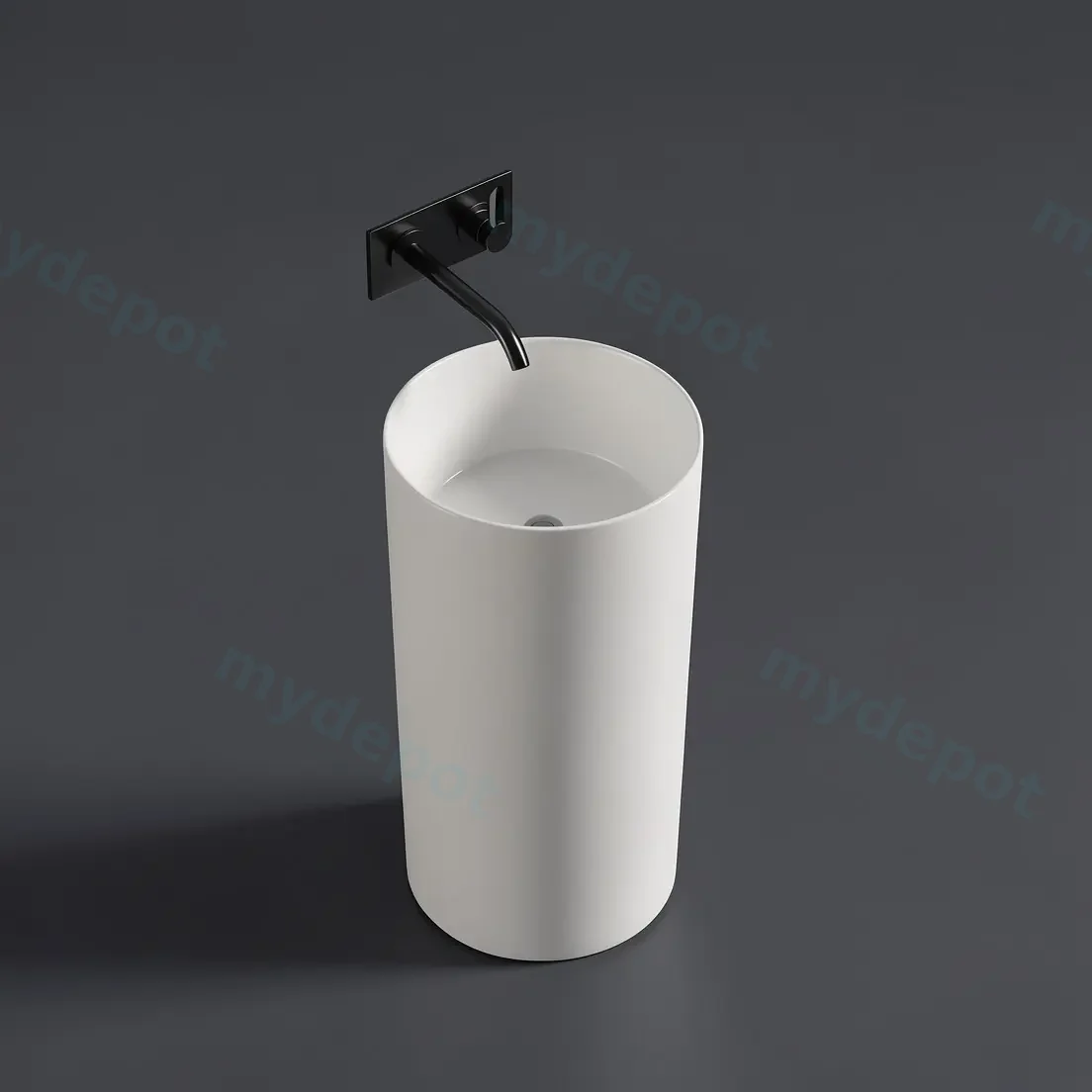 445*455*860mm Matte White Ollia Free Standing Pedestal Art Basin view 3
