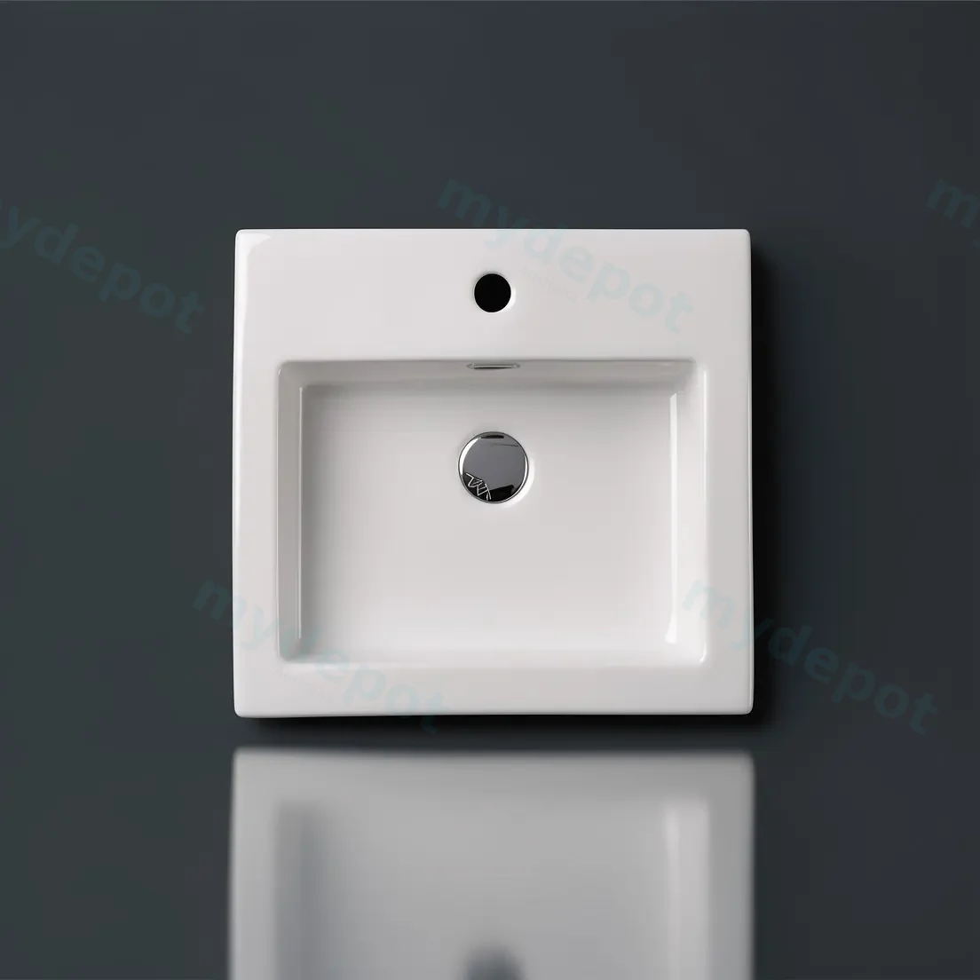 480*450*130mm Insert Square Basin With Mixer Hole view 2