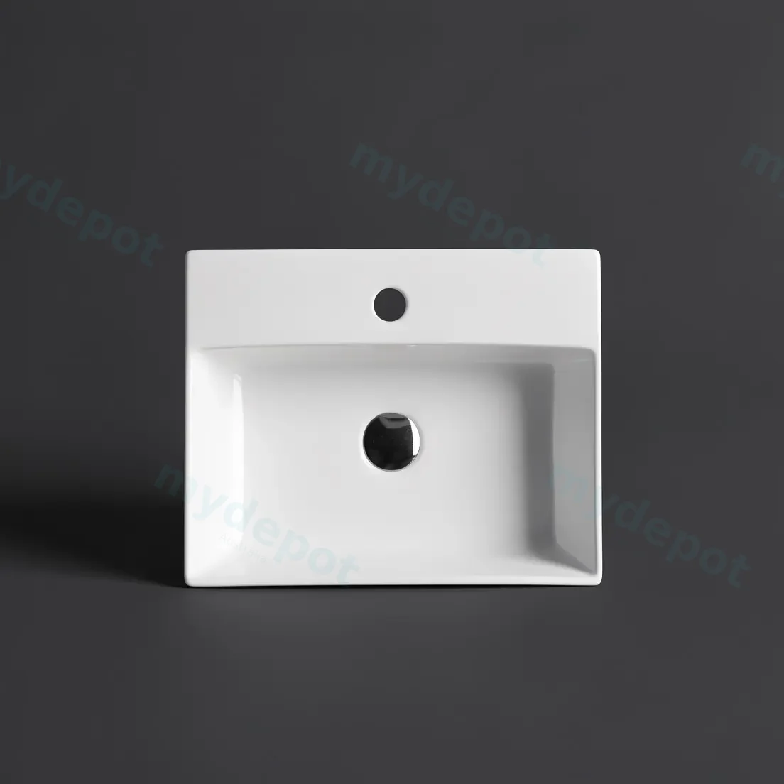 460*360*120mm Wall Hung Rectangular Basin With Mixer Hole view 2