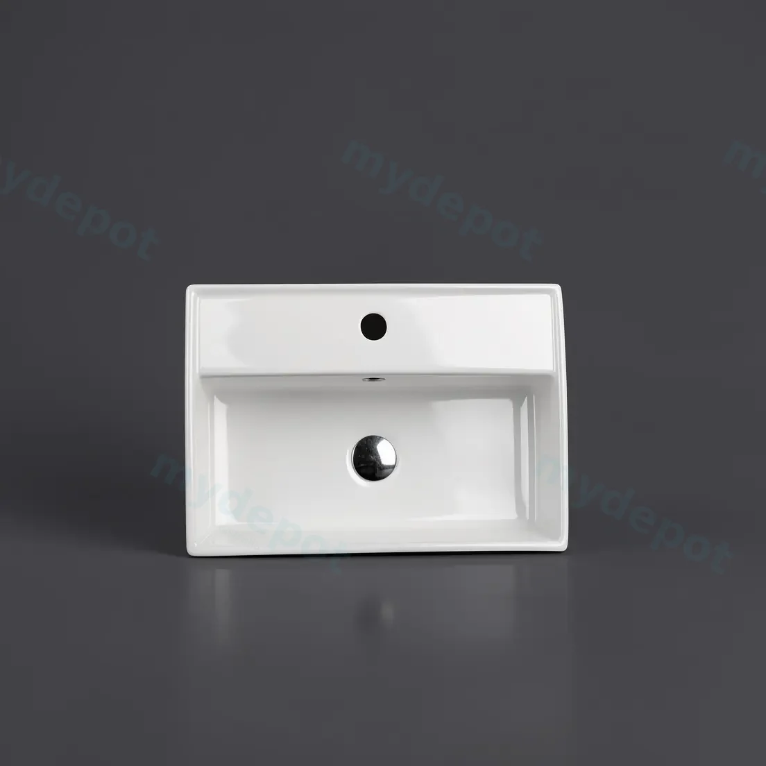 505*350*125mm Wall Hung Rectangular Basin With Mixer Hole view 2