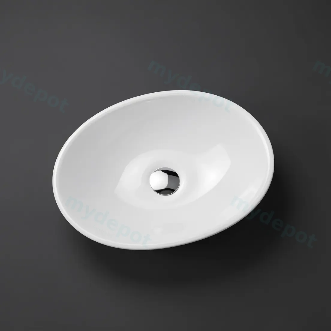 490*350*95mm Above Counter Oval Basin view 2