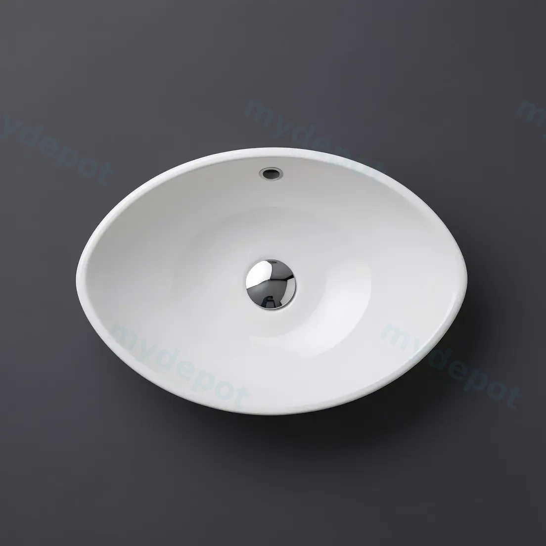 590*390*195mm Above Counter Oval Basin view 2
