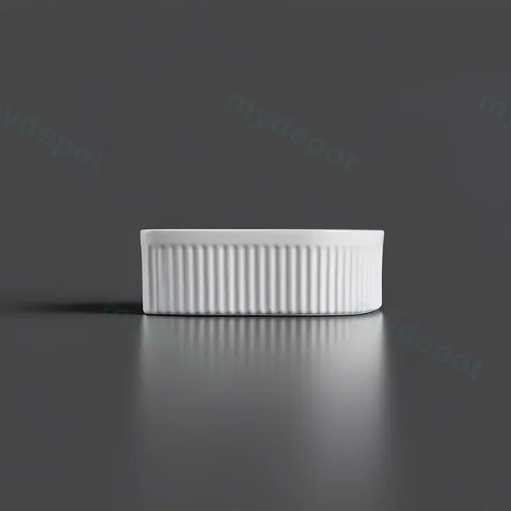 415*365*120mm Cora Above Counter Fluted Gloss White Arch Basin view 4