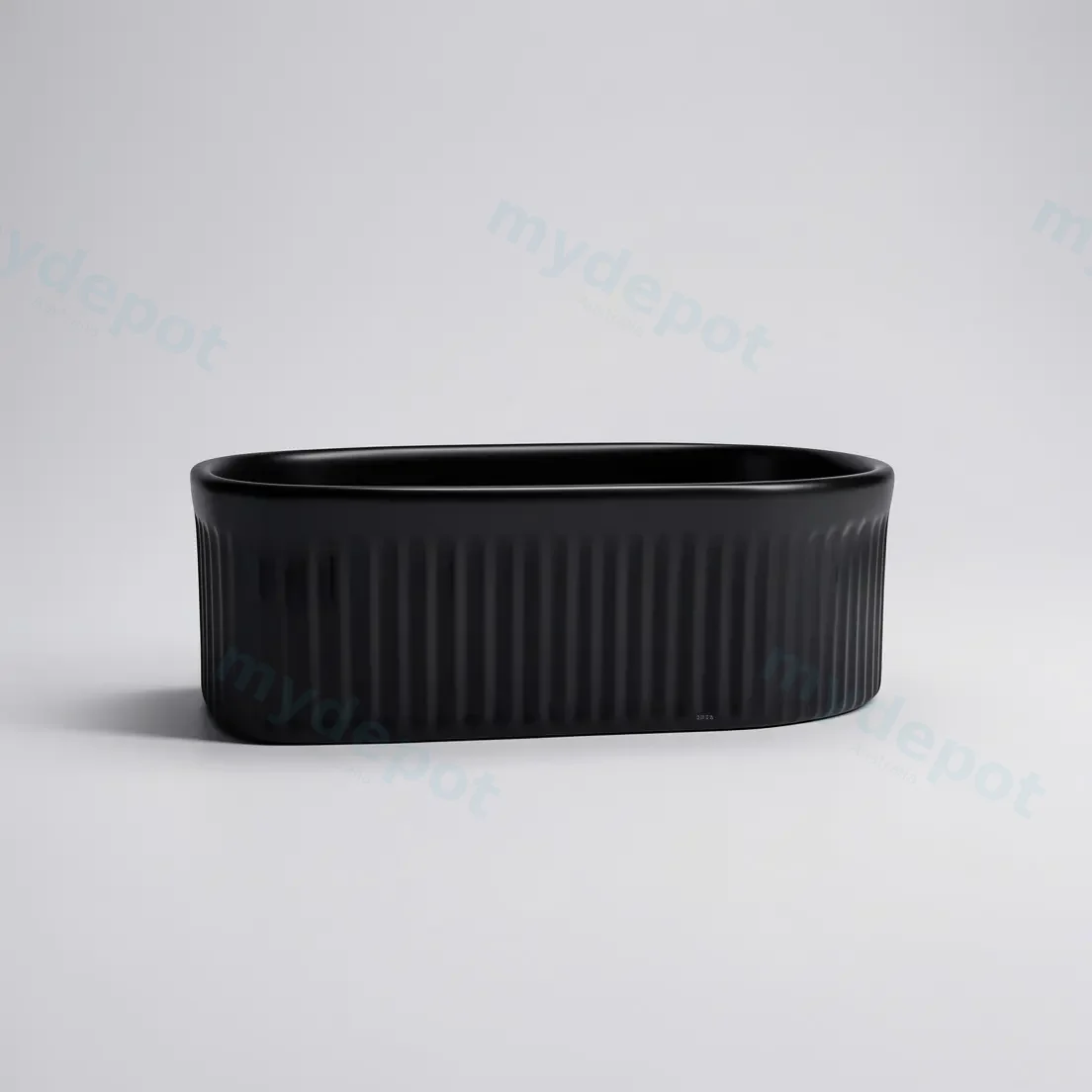 415*365*120mm Cora Above Counter Fluted Matt Black Arch Basin view 3