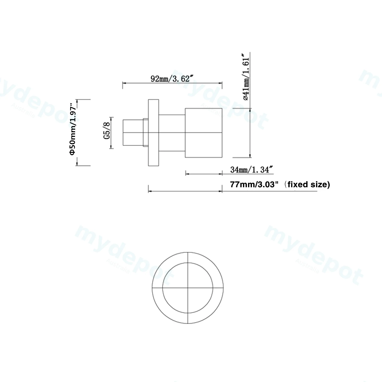 Pentro Brushed Nickel Round Shower Taps view 2
