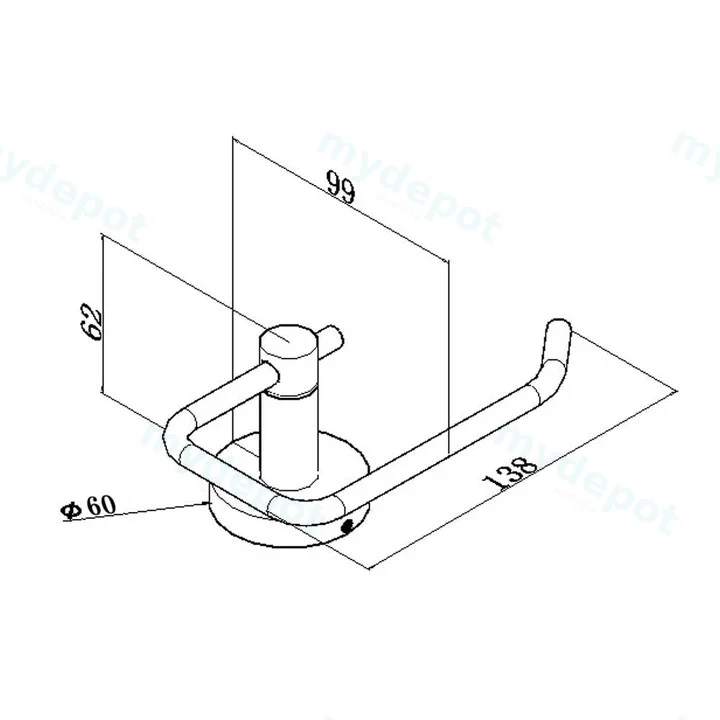 Pentro Brushed Nickel Toilet Roll Holder view 2