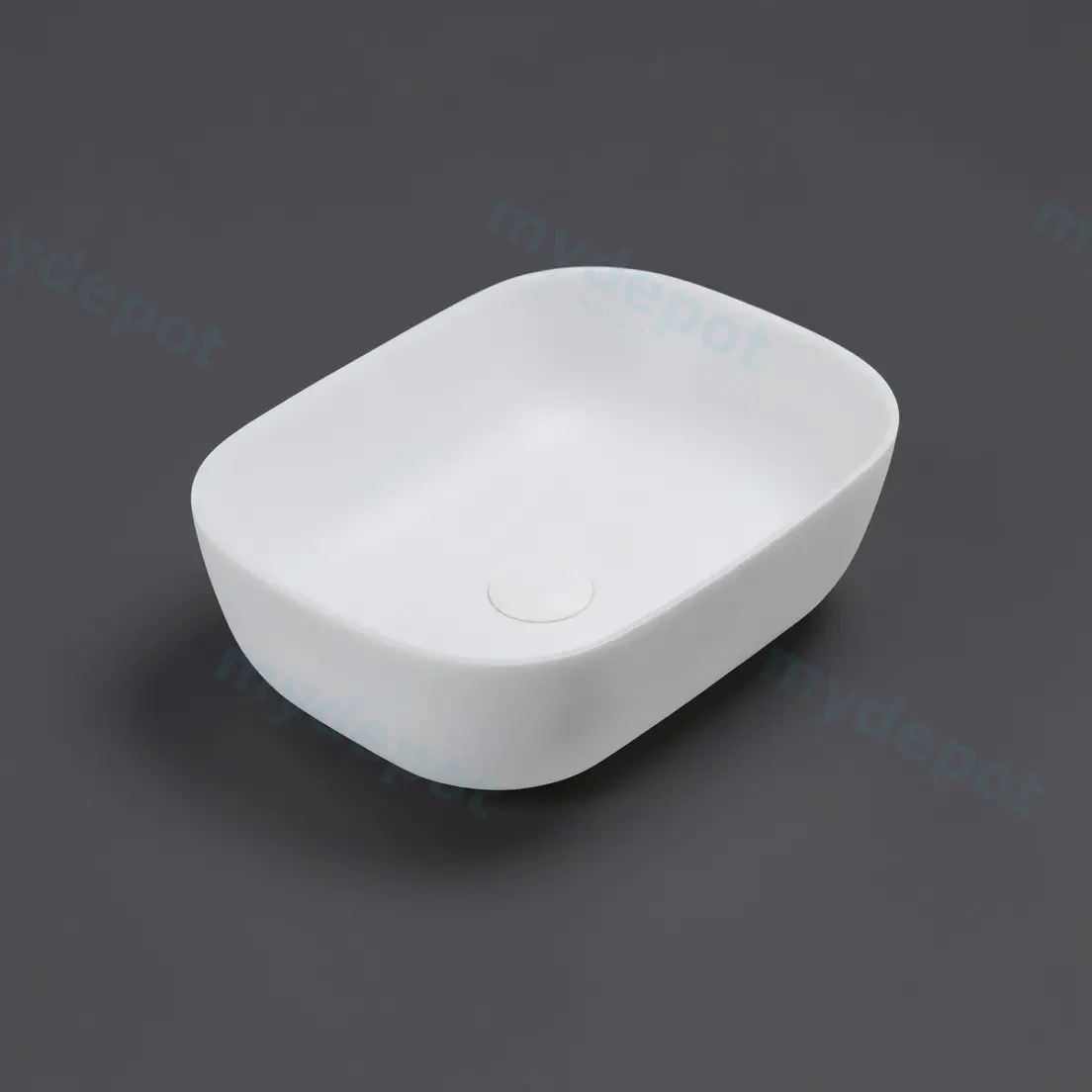 460*325*137mm Matte White Ellips Fine Ceramic Above Counter Basins Non Overflow,32mm Waste view 2