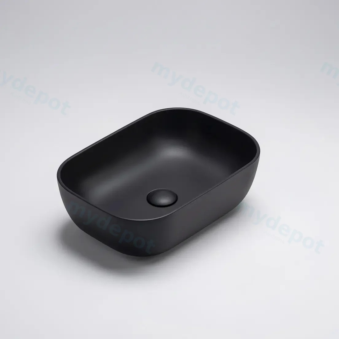 460*325*137mm Matte Black Ellips Fine Ceramic Above Counter Basins Non Overflow,32mm Waste view 3