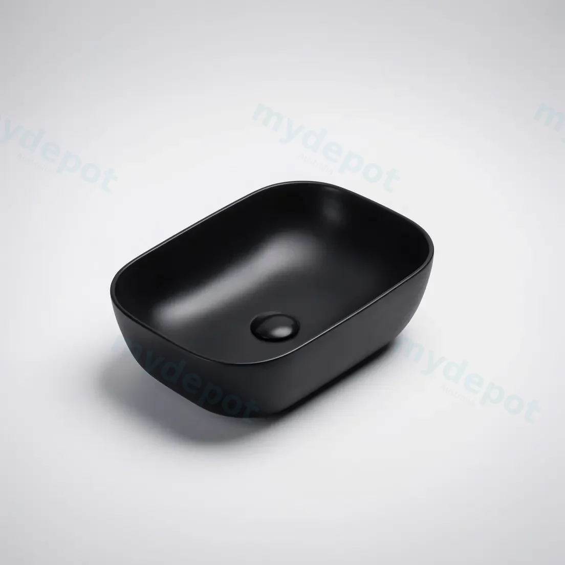 460*325*137mm Matte Black Ellips Fine Ceramic Above Counter Basins Non Overflow,32mm Waste view 4