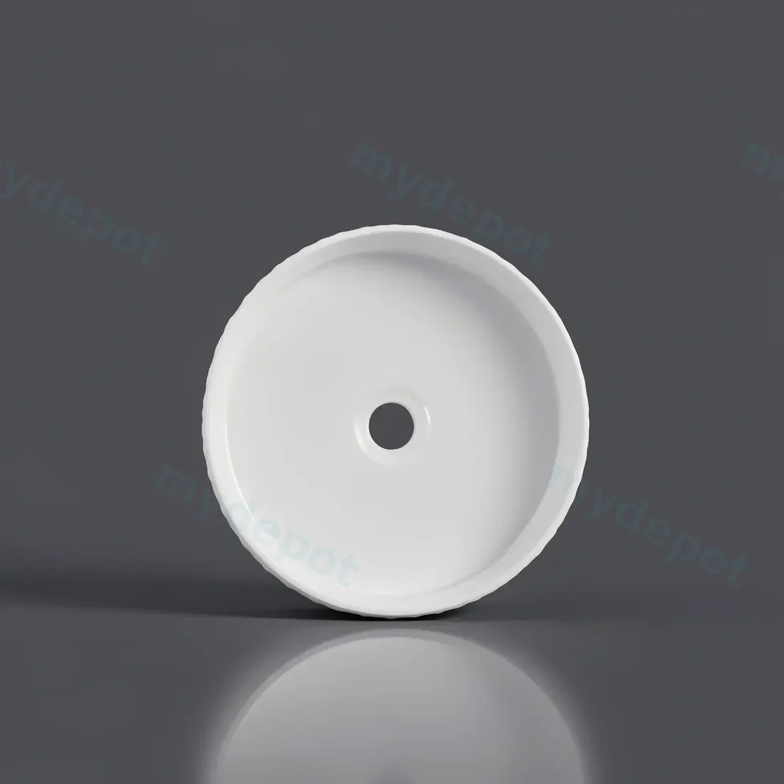 360*360*120mm Cora Above Counter Fluted Gloss White Circle Basin (New Arrival) view 5