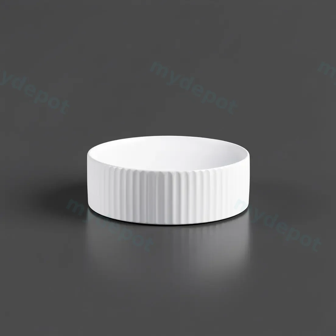 360*360*120mm Cora Above Counter Fluted Matt White Circle Basin (New Arrival) view 7