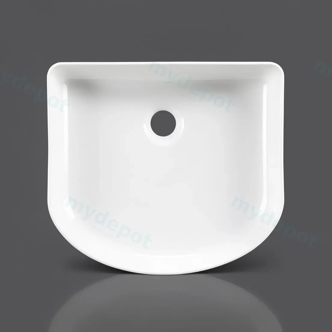 415*365*120mm Cora Above Counter Fluted Gloss White Arch Basin view 6