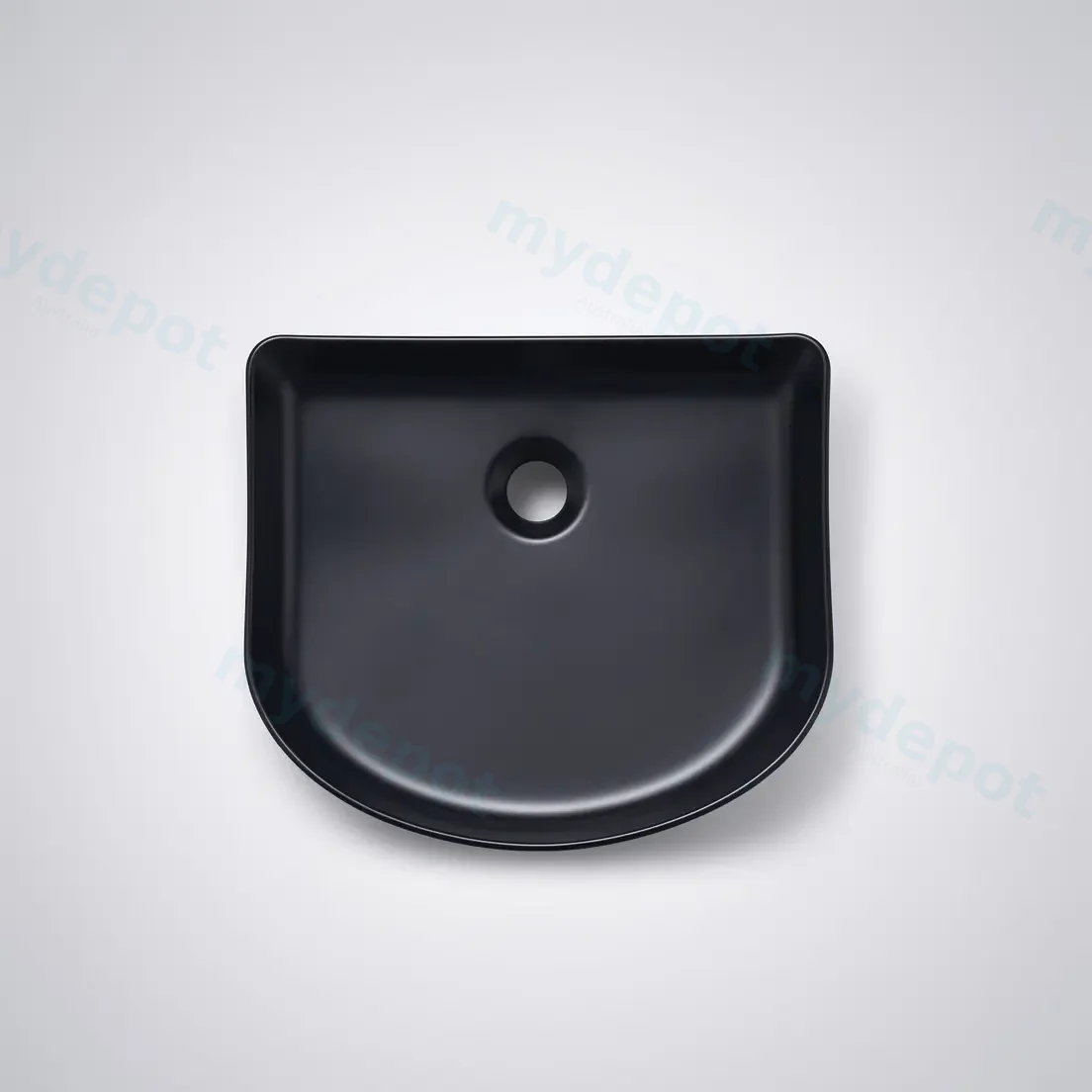 415*365*120mm Cora Above Counter Fluted Matt Black Arch Basin view 6