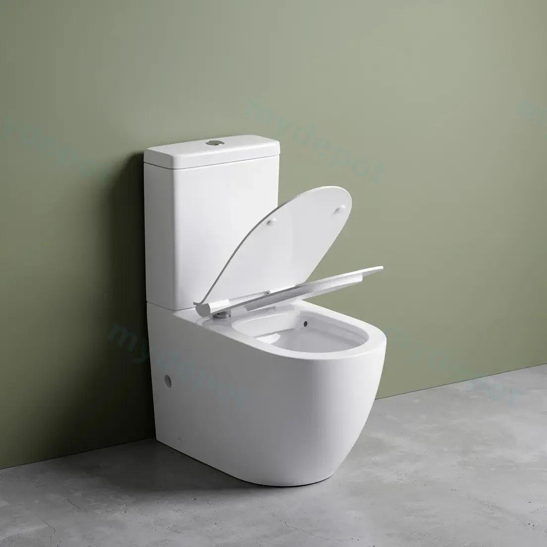 Eden Two-piece toilet Rimless Flushing Toilet P-trap: 180mm Roughing-in view 8