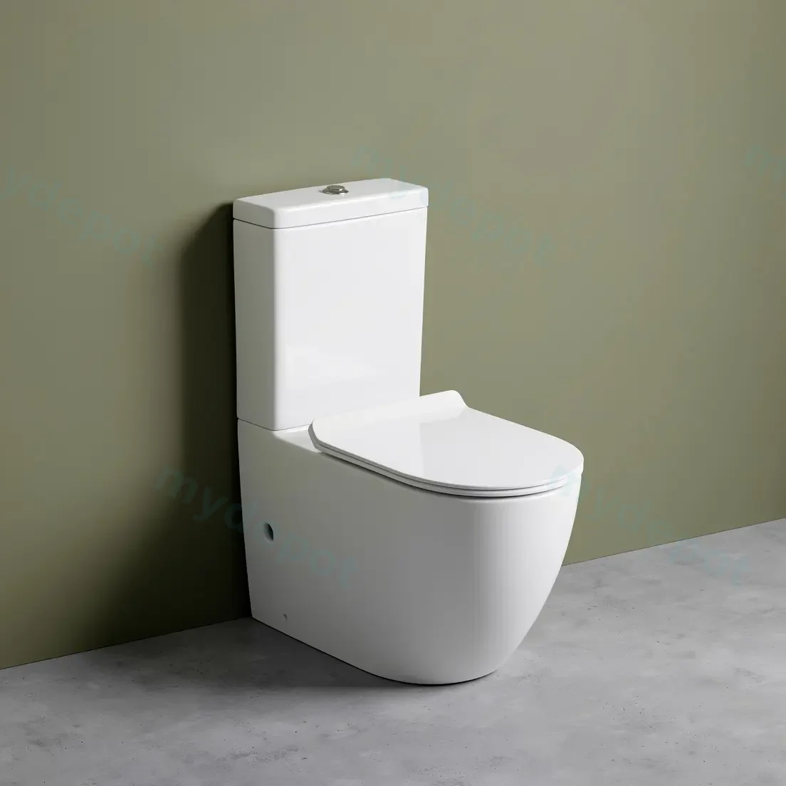 Eden Two-piece toilet Rimless Flushing Toilet P-trap: 180mm Roughing-in view 9
