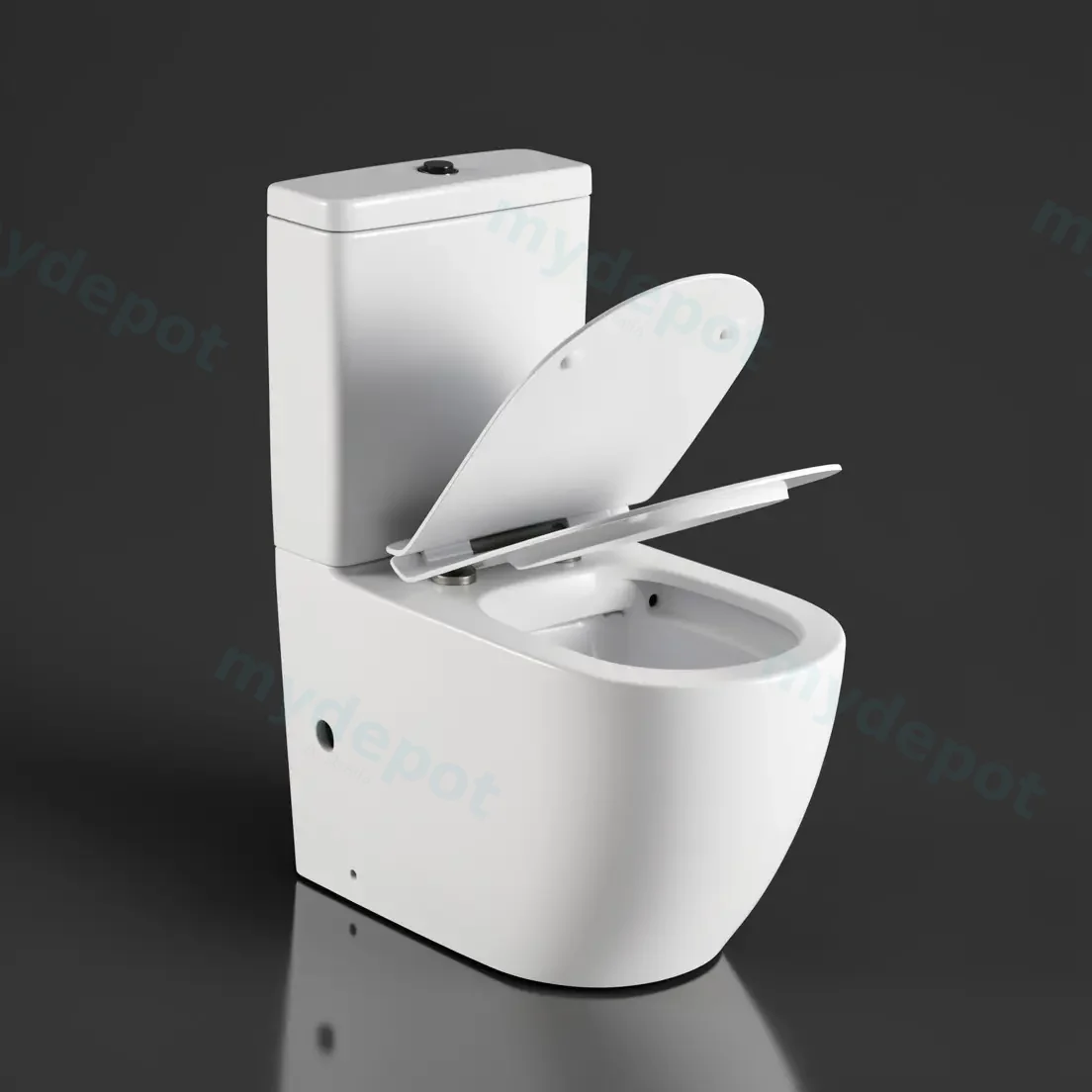 Eden Two-piece toilet Rimless Flushing Toilet P-trap: 180mm Roughing-in view 2