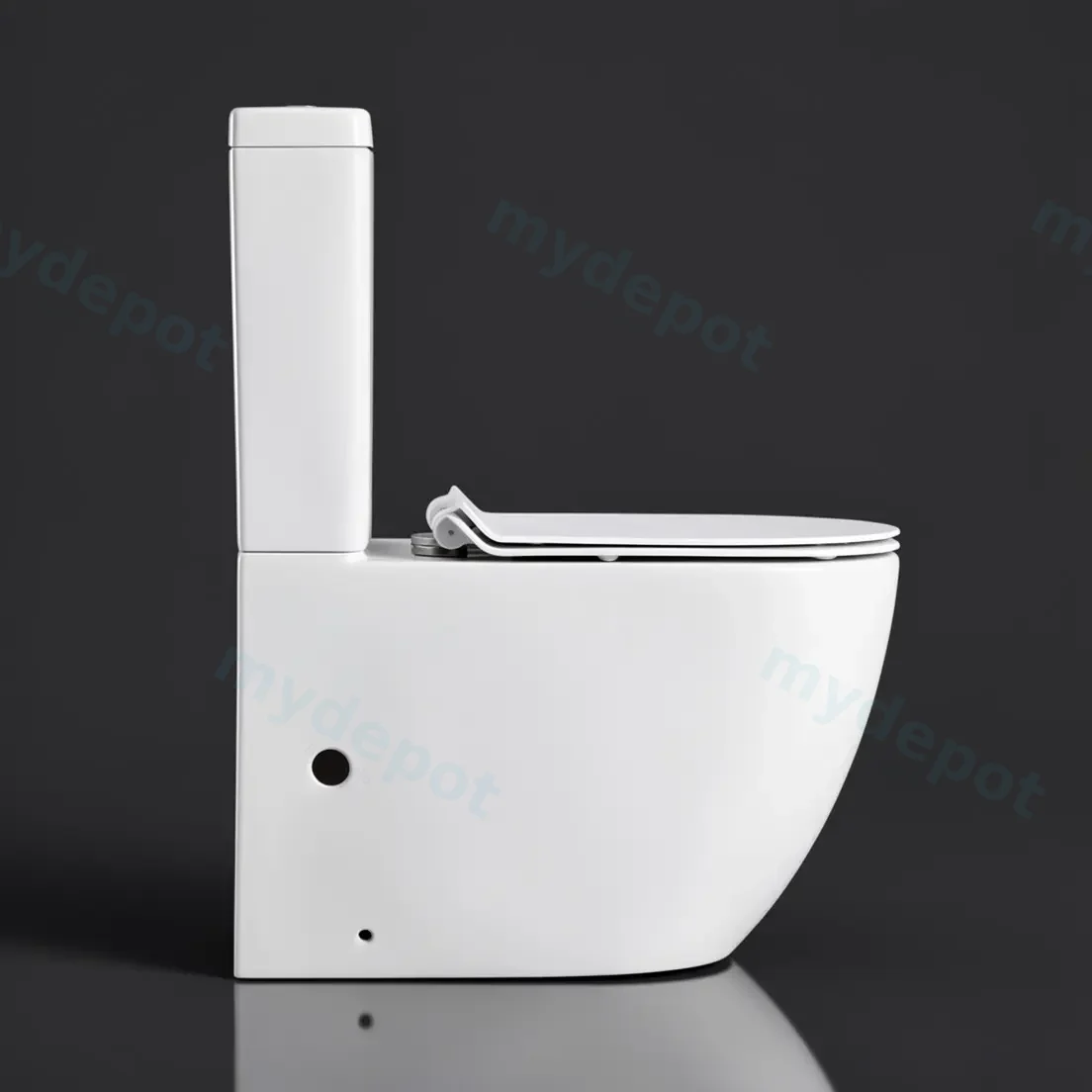 Eden Two-piece toilet Rimless Flushing Toilet P-trap: 180mm Roughing-in view 3