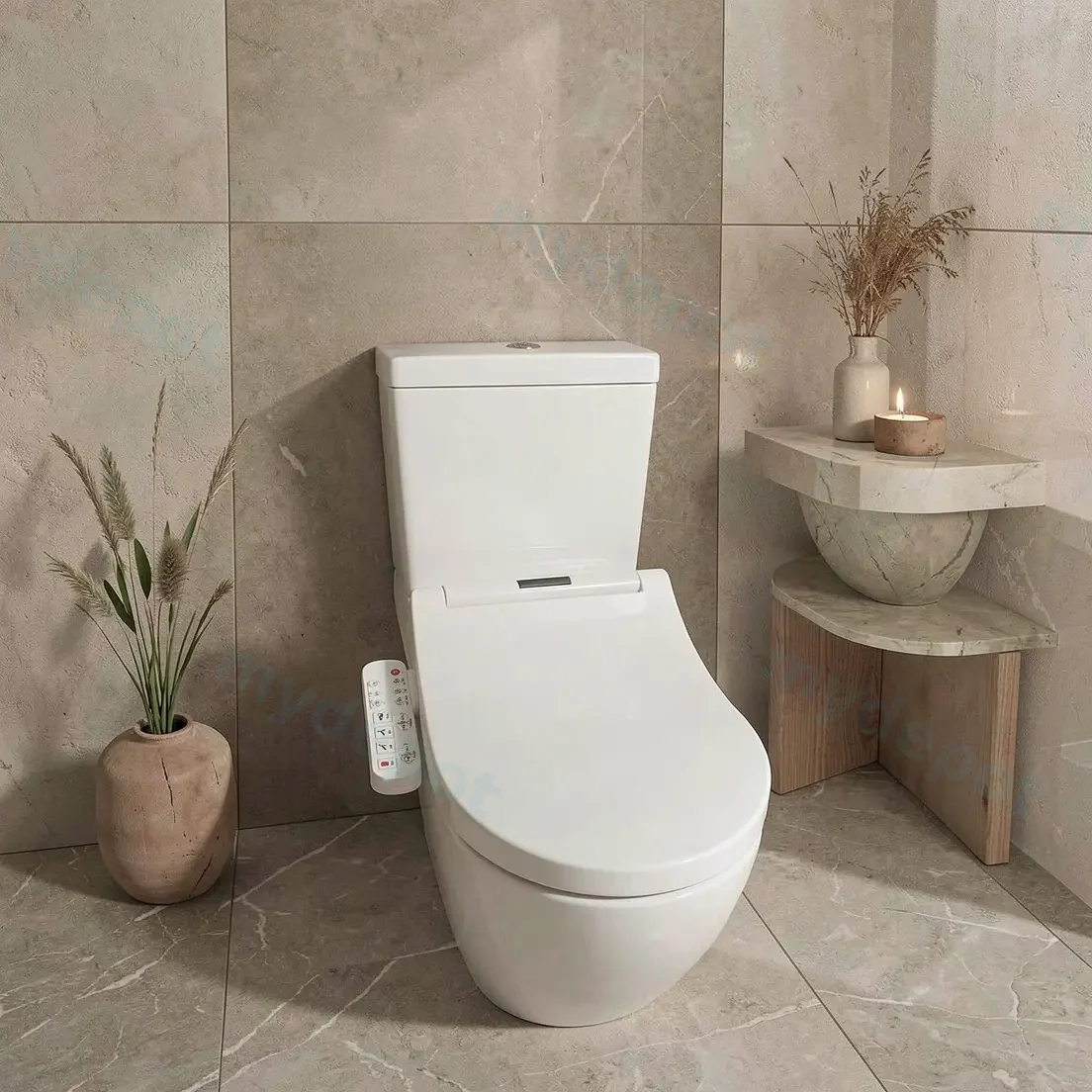 Smart Toilet Suite Rimless Flush with Electric Bidet Toilet Seat view 6