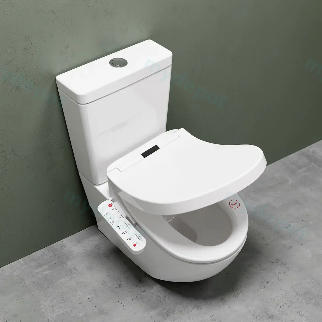 Smart Toilet Suite Rimless Flush with Electric Bidet Toilet Seat view 9